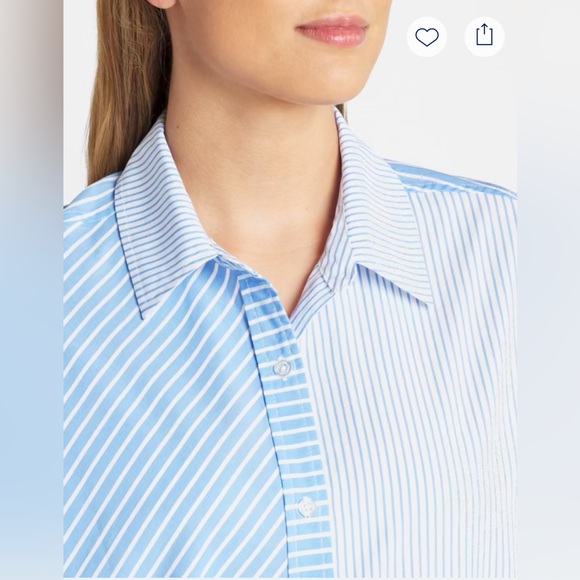 Steve Madden Poppy Oversized Point Collar Long Sleeve Blouse - Picture 2 of 5